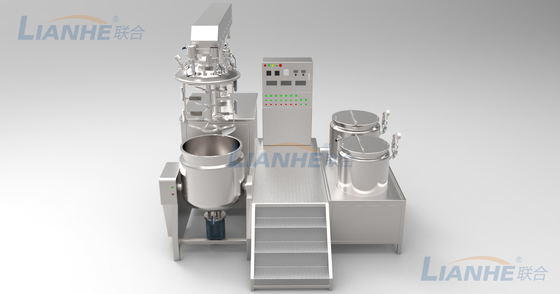 Linia do produkcji kosmetyków 300L Hydrauliczne podnoszenie próżniowe Mikser emulgujący Mikser maści do kremów