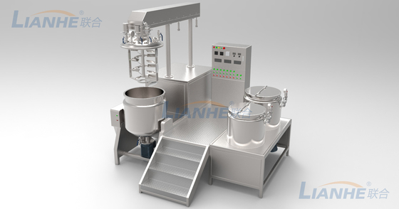 Linia do produkcji kosmetyków 300L Hydrauliczne podnoszenie próżniowe Mikser emulgujący Mikser maści do kremów