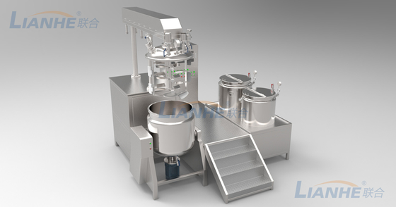 Linia do produkcji kosmetyków 300L Hydrauliczne podnoszenie próżniowe Mikser emulgujący Mikser maści do kremów